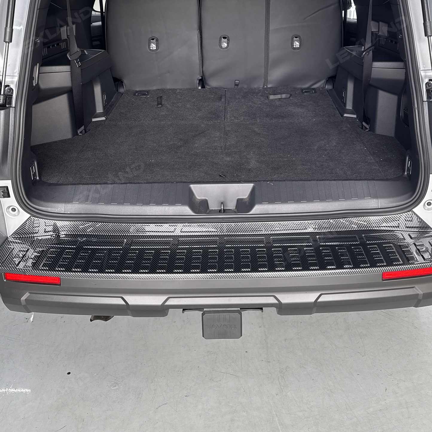 4Runner Rear Bumper Guard Plate Cover ABS Glossy Carbon Fiber Style Rear Sill Guard Board Protector