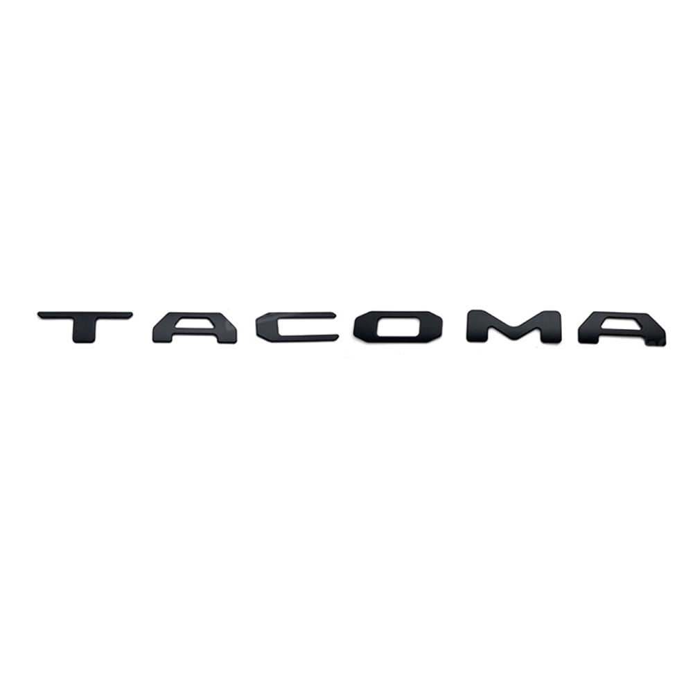 Tacoma Tailgate Letters ABS Tailgate Insert Matte Black/Carbon Fiber Texture Rear Emblem for Toyota