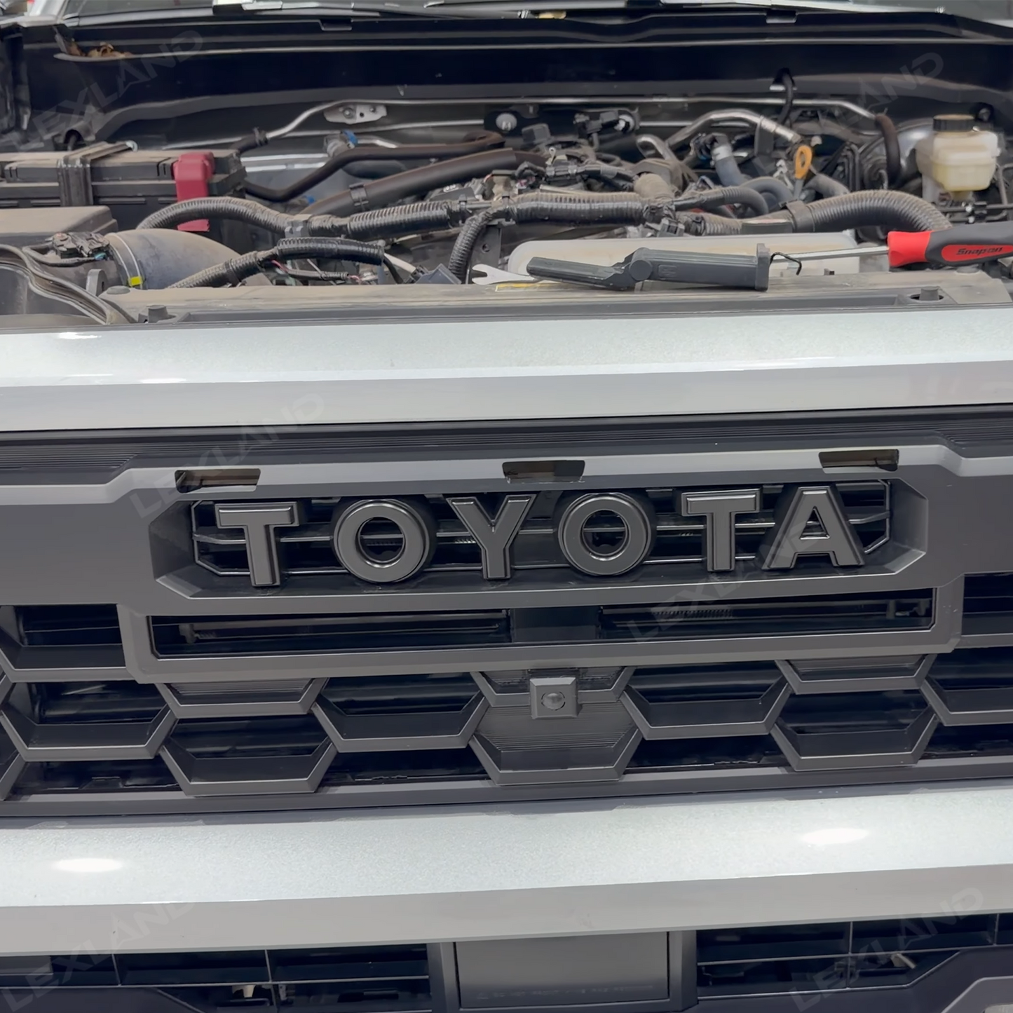 Tacoma Front Bumper Grille With LED & Light Bar Racing Grills With TRD PRO Style Upgrade for Toyota