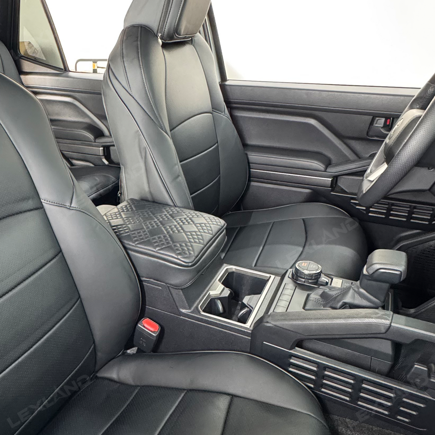 4Runner Center Console Cover Diamond-Quilted Leather Armrest Cover Interior Trim Protector