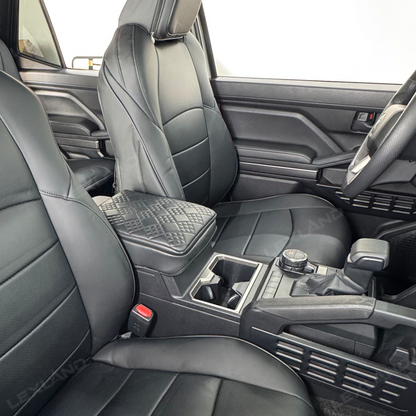 4Runner Center Console Cover Diamond-Quilted Leather Armrest Cover Interior Trim Protector