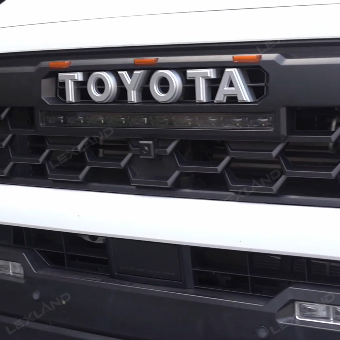 Tacoma Front Bumper Grille With LED & Light Bar Racing Grills With TRD PRO Style Upgrade for Toyota