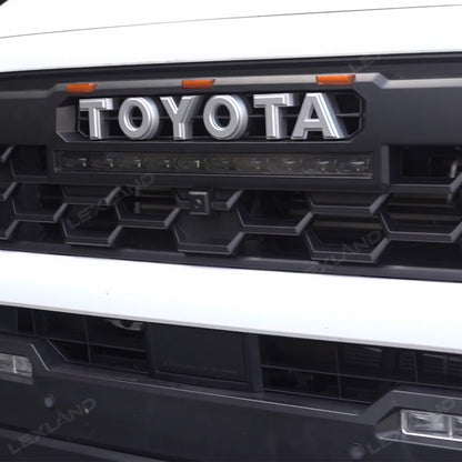 Tacoma Front Bumper Grille With LED & Light Bar Racing Grills With TRD PRO Style Upgrade for Toyota