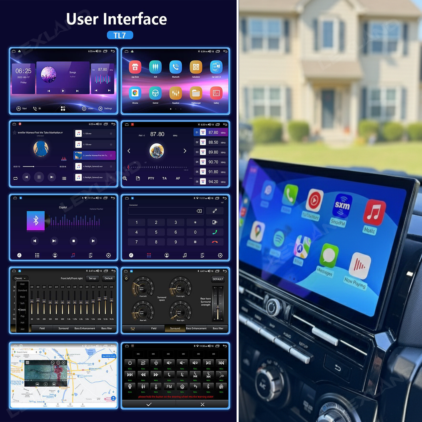 4Runner Head Unit Stereo with Carplay 14" Center Console Navigation Screen Entertainment Touchscreen