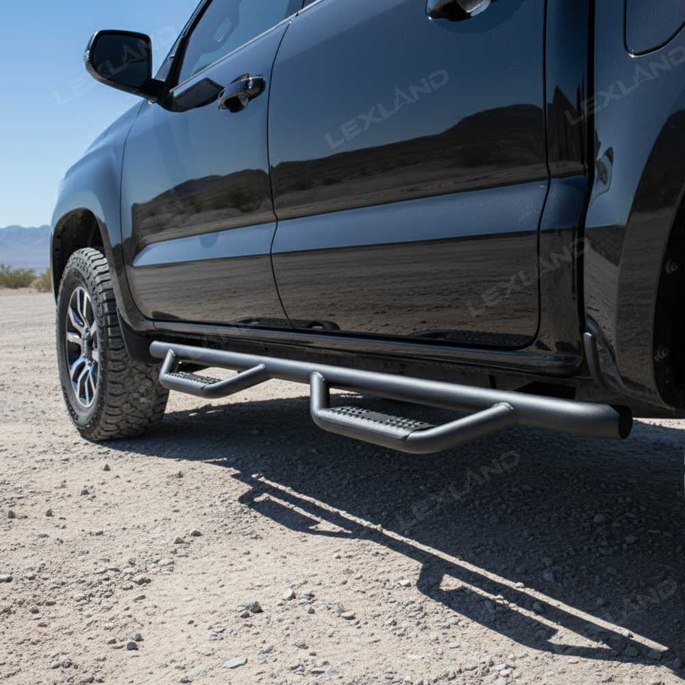 Tacoma Running Boards Double Cab Side Steps Nerf Bar with Dropped Steps for Toyota