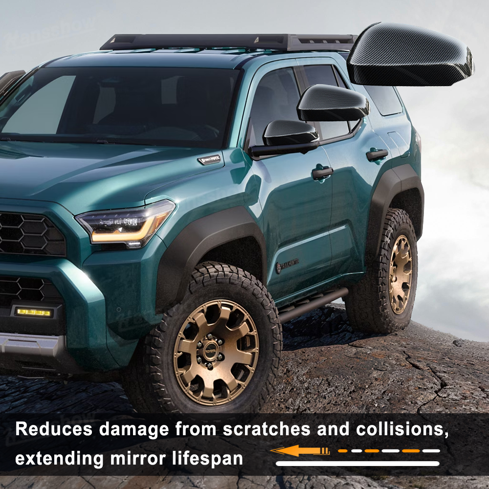 4Runner Side Mirror Covers ABS Carbon Fiber Style Mirror Caps for Toyota