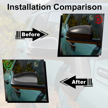 4Runner Side Mirror Covers ABS Carbon Fiber Style Mirror Caps for Toyota