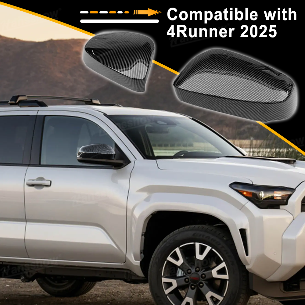 4Runner Side Mirror Covers ABS Carbon Fiber Style Mirror Caps for Toyota