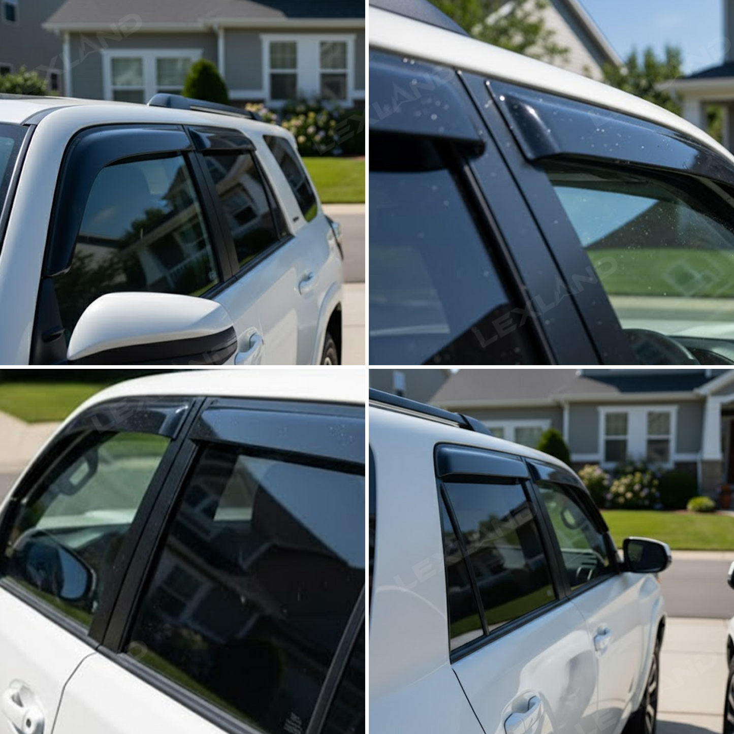 4Runner Window Deflectors Front & Rear Rain Guards All-weather Window Visors for Toyota