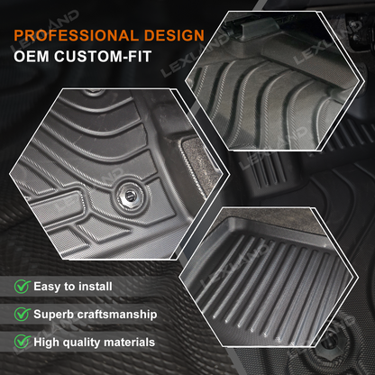 4Runner Floor Mats & Cargo Liner Seat Back Protector Set All-Weather TPE Interior