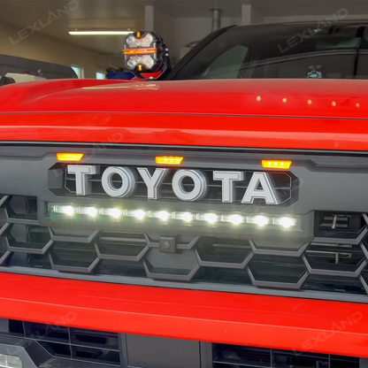 Tacoma Front Bumper Grille With LED & Light Bar Racing Grills With TRD PRO Style Upgrade for Toyota