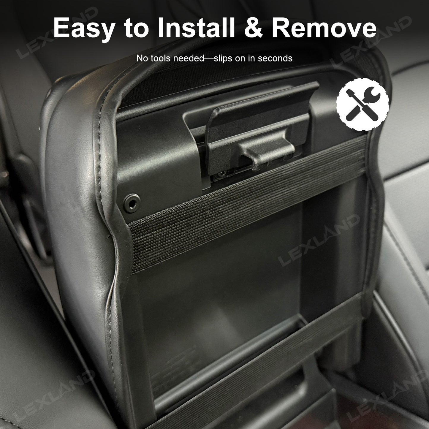 4Runner Center Console Cover Diamond-Quilted Leather Armrest Cover Interior Trim Protector