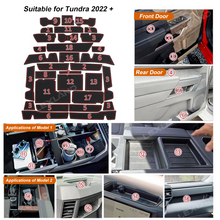 Tundra Interior Door Slot Mats Anti-Slip Storage Tray Pads Full Coverage Set 31 PCS for Toyota