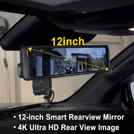 4Runner Media Rearview Mirror 12 Inch Dash Cam for Toyota
