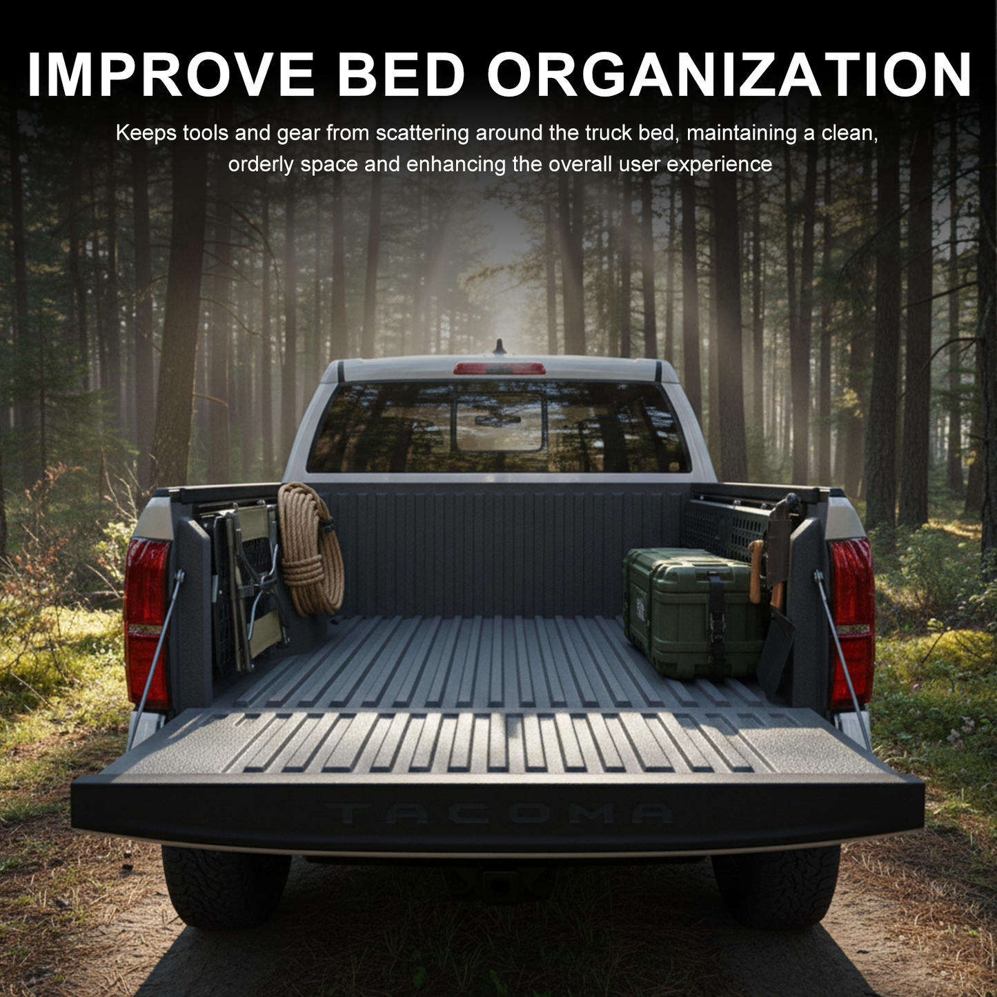 Tacoma Side Bed Molle Panel Truck Bed Organizer for Toyota
