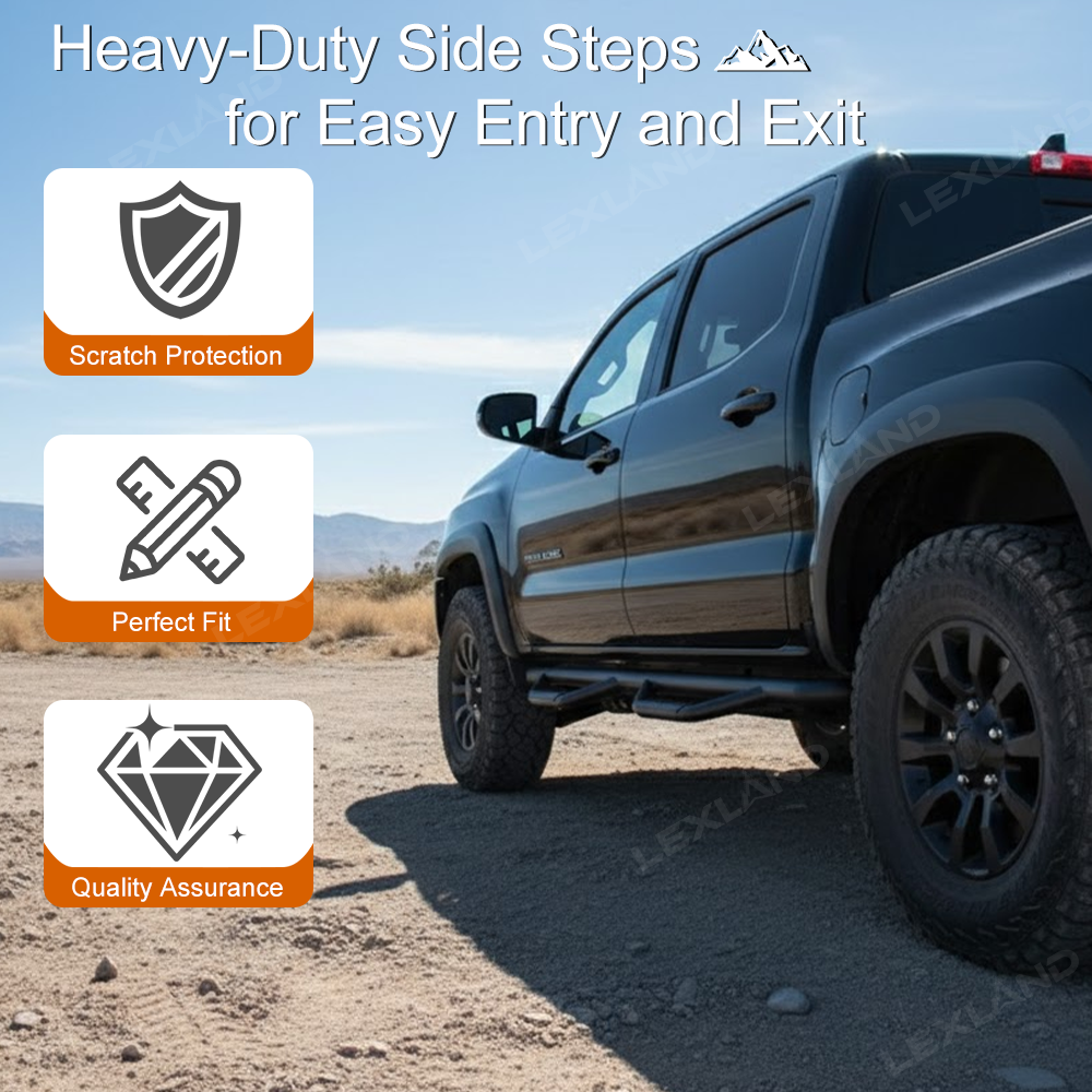 Tacoma Running Boards Double Cab Side Steps Nerf Bar with Dropped Steps for Toyota