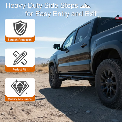 Tacoma Running Boards Double Cab Side Steps Nerf Bar with Dropped Steps for Toyota