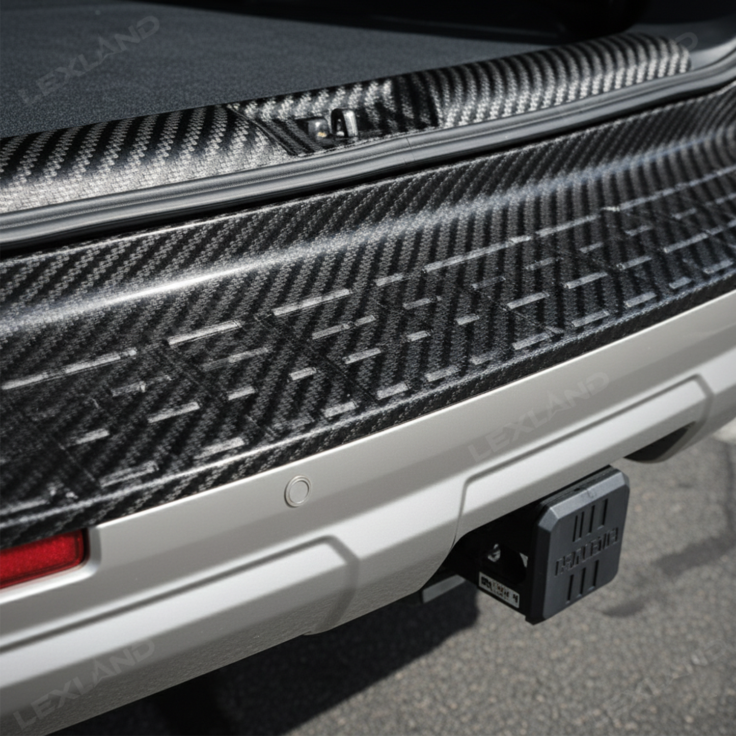 4Runner Rear Bumper Guard Plate Cover ABS Glossy Carbon Fiber Style Rear Sill Guard Board Protector