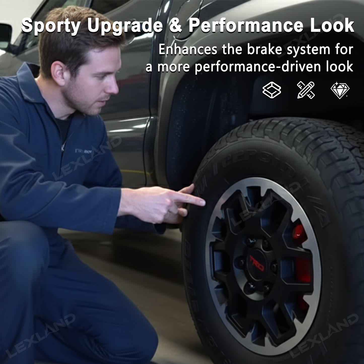 Tacoma /4Runner Brake Caliper Cover Front and Rear Caliper Protector Set for Toyota