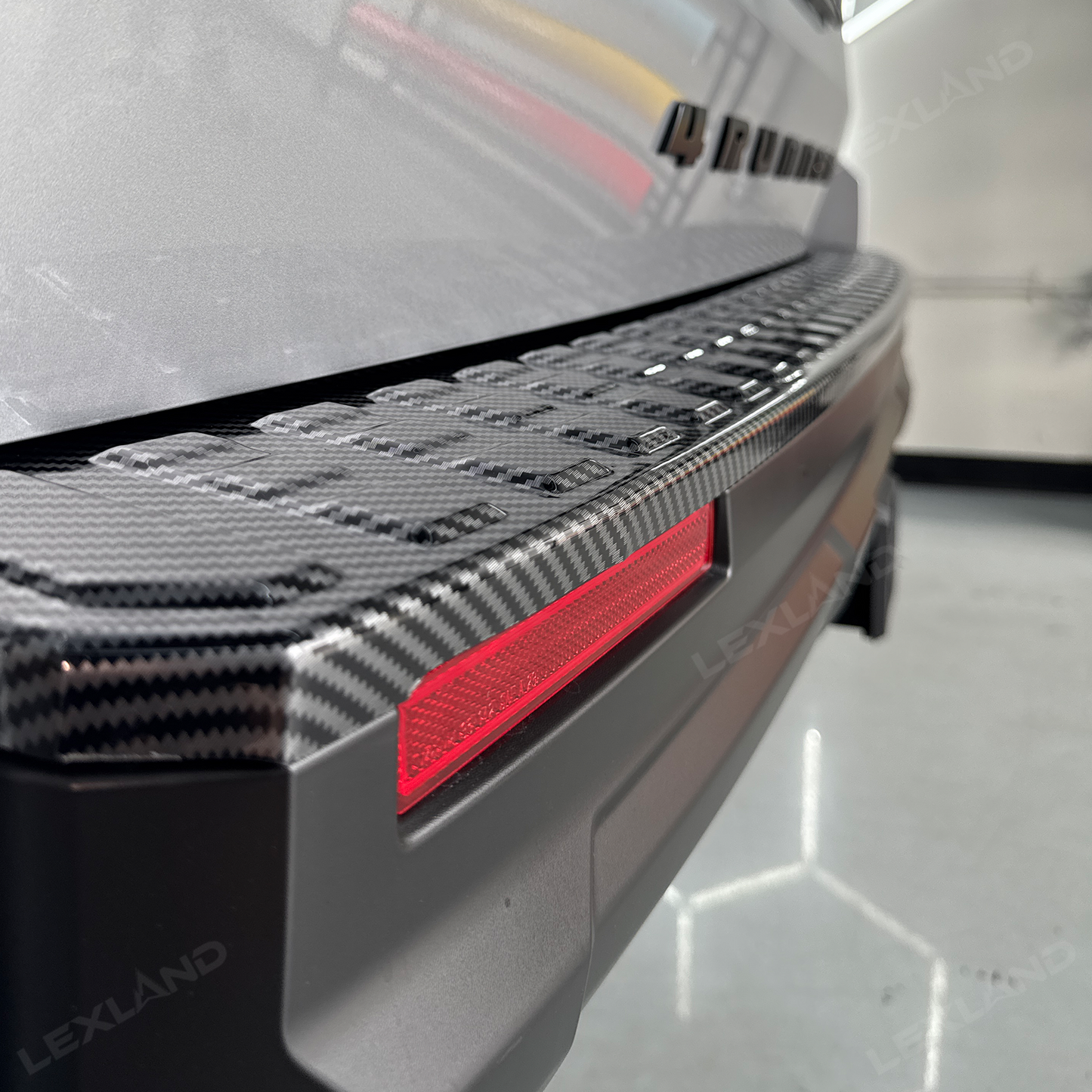 4Runner Rear Bumper Guard Plate Cover ABS Glossy Carbon Fiber Style Rear Sill Guard Board Protector