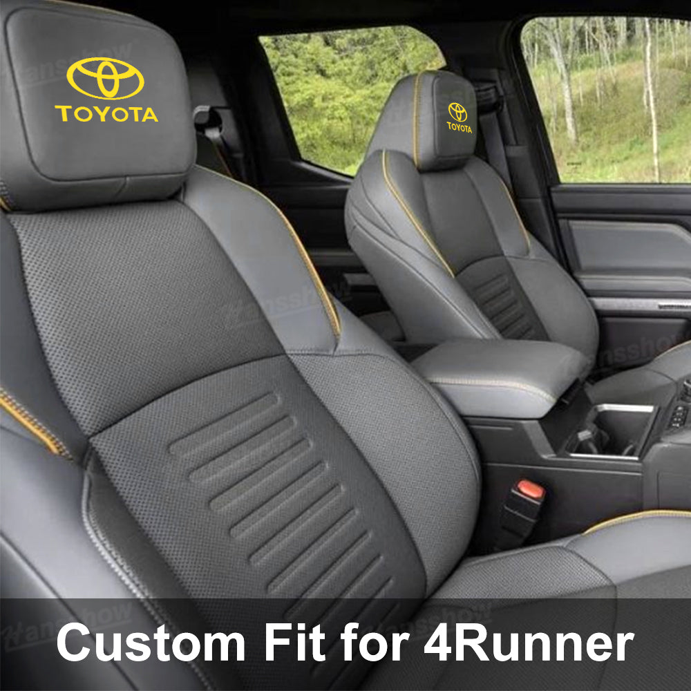 4Runner Seat Covers Embossed Nappa Leather Seat Protector Set for Toyota
