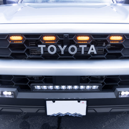 4Runner TRD-Style Front Bumper Grille with Amber Light & LED Light Bar for Toyota