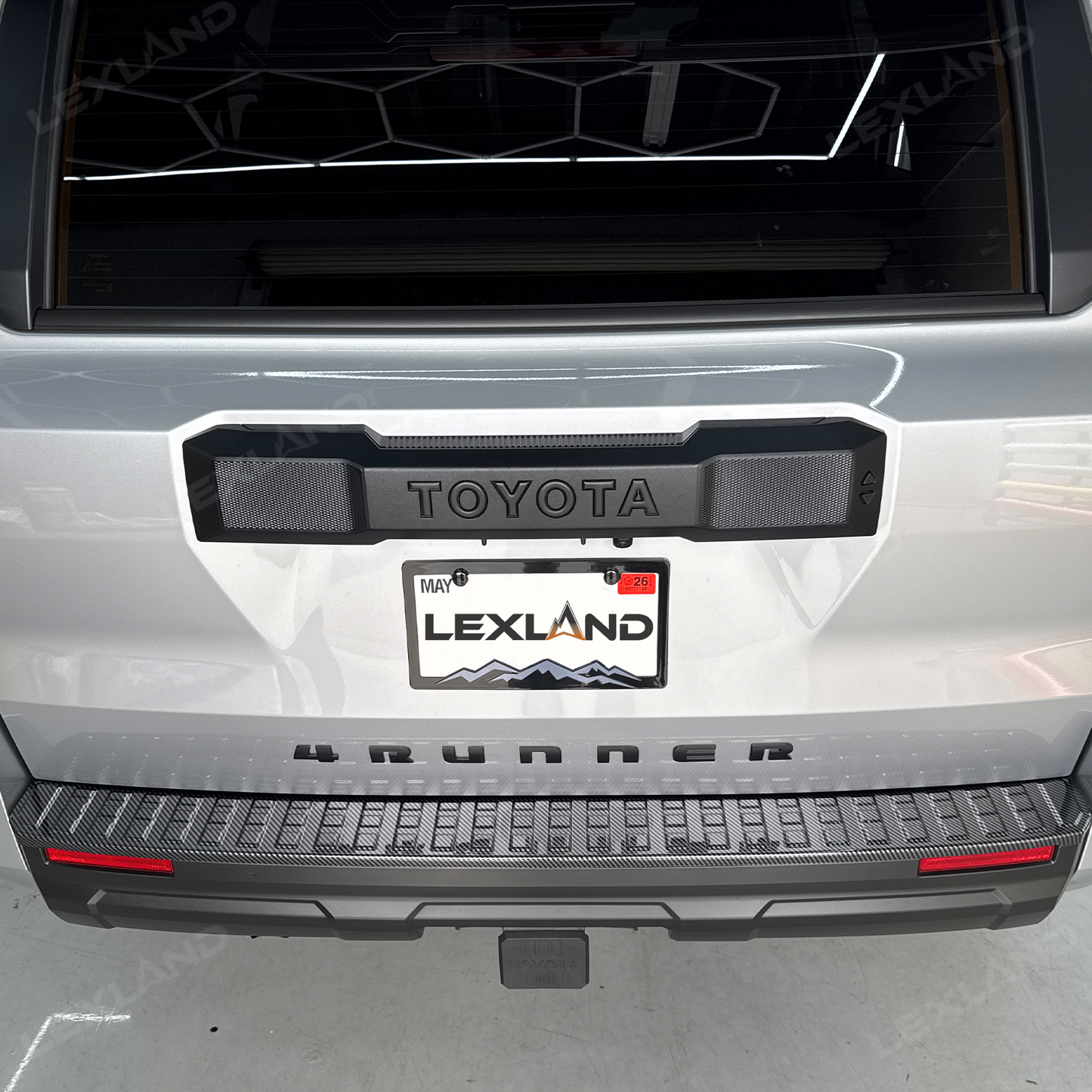 4Runner Rear Bumper Guard Plate Cover ABS Glossy Carbon Fiber Style Rear Sill Guard Board Protector