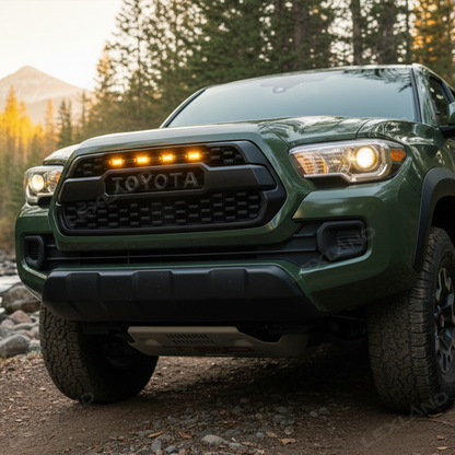 Tacoma Front Grille with Amber Lights Front Bumper Grille Replacement Kit for Toyota