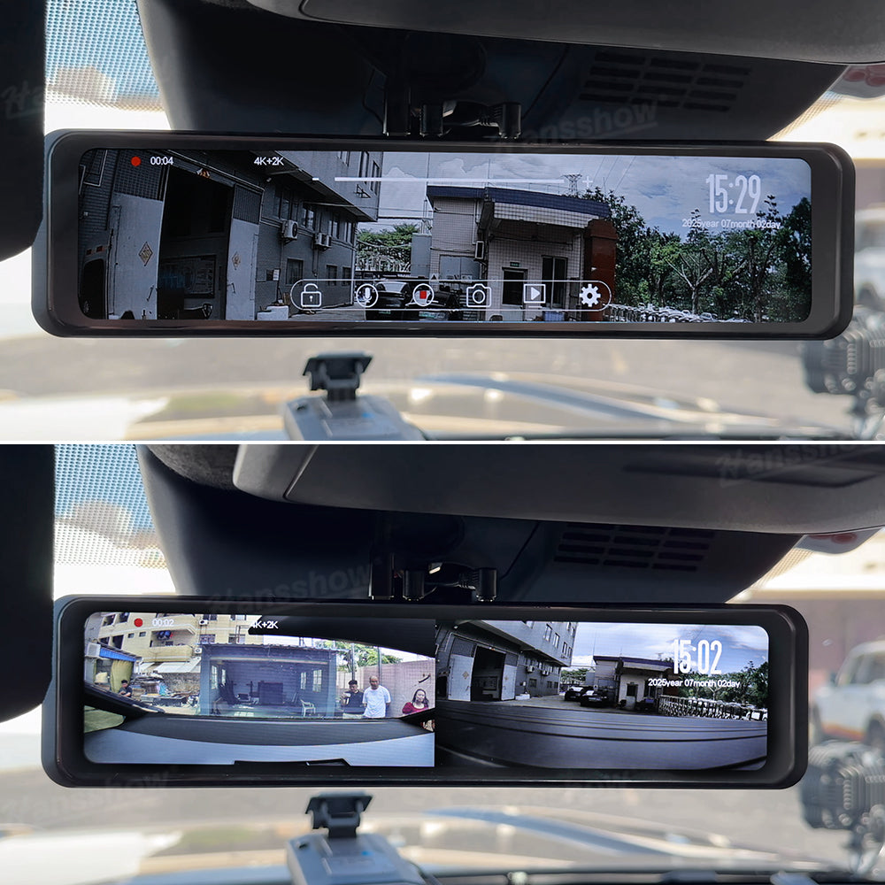 4Runner Media Rearview Mirror 12 Inch Dash Cam for Toyota