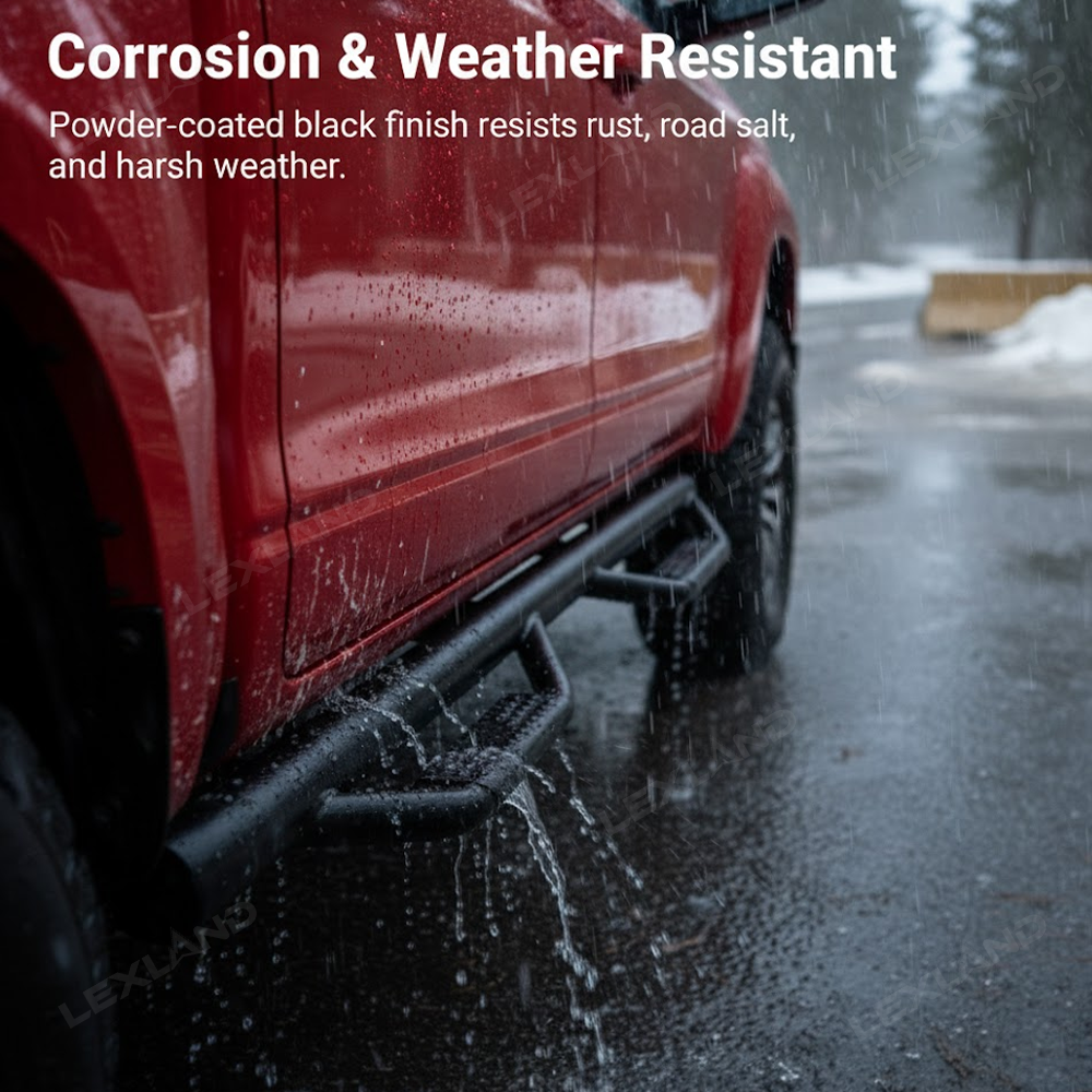 Tacoma Running Boards Double Cab Side Steps Nerf Bar with Dropped Steps for Toyota