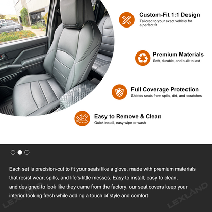 4Runner Seat Covers Nappa Leather Full Coverage Seat Protector for Toyota