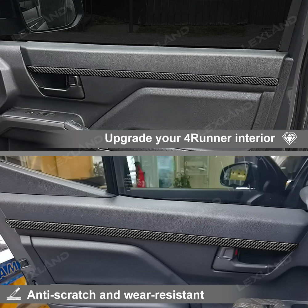 4Runner Door Trim Strip ABS Front & Rear Upper Door Panel Protector Interior Trim Cover