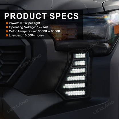 Tacoma LED Fang Lights Dual-Color Dynamic Daytime Running Lights for Toyota