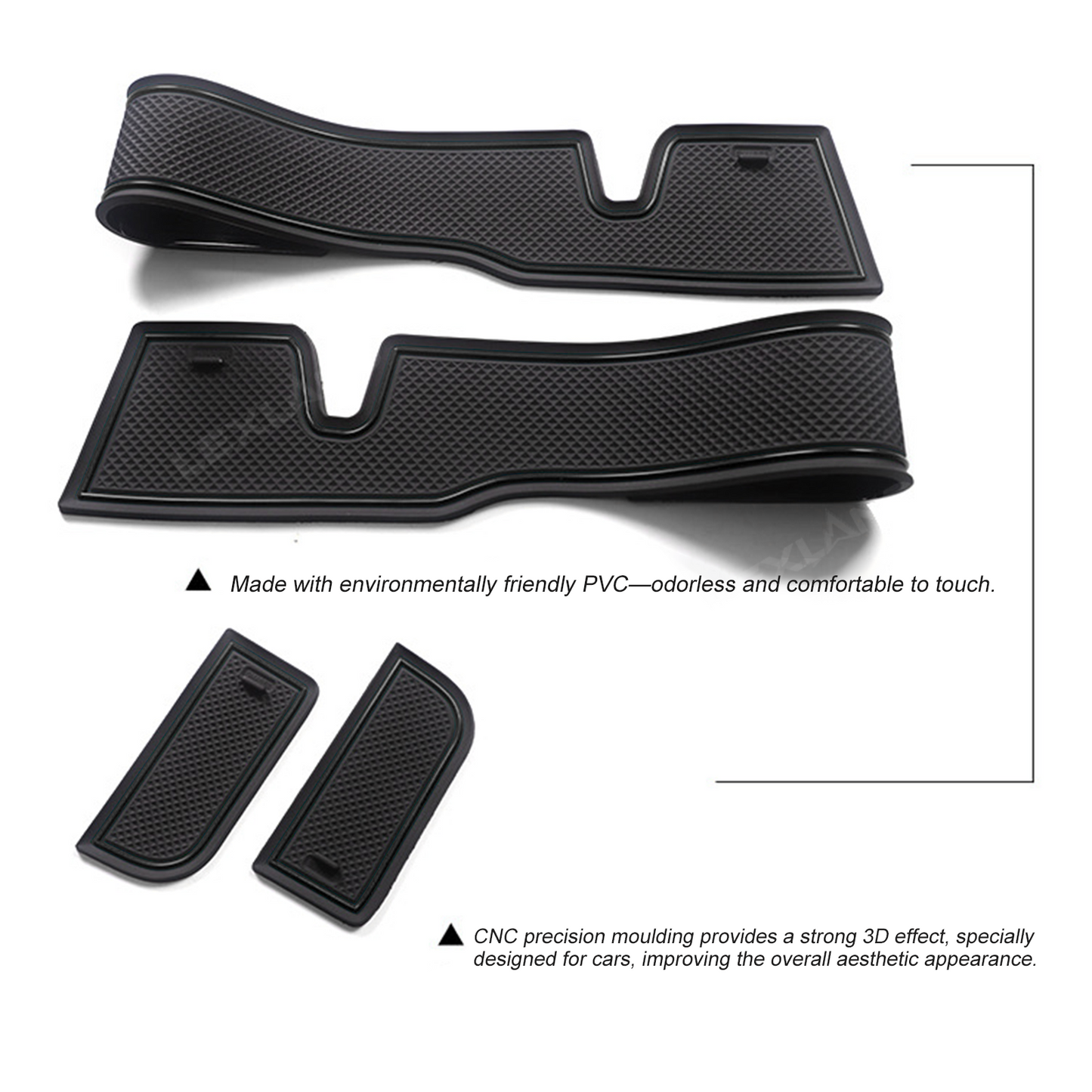 Tundra Interior Door Slot Mats Anti-Slip Storage Tray Pads Full Coverage Set 31 PCS for Toyota