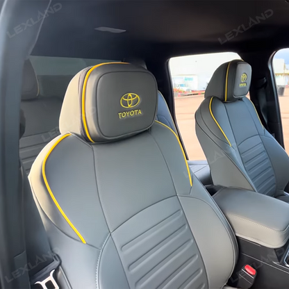 4Runner Seat Covers Embossed Nappa Leather Seat Protector Set with TRD Pro Style for Toyota