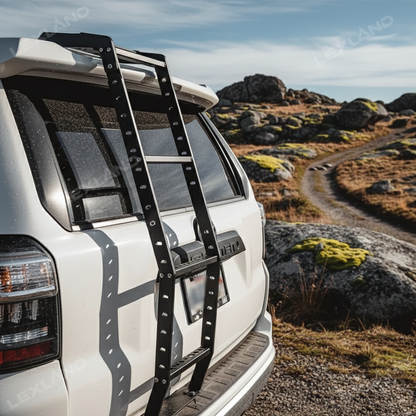 4Runner Ladder Aluminum Trunk Hatch Ladder Rack Rear Window Mounted Ladder for Toyota