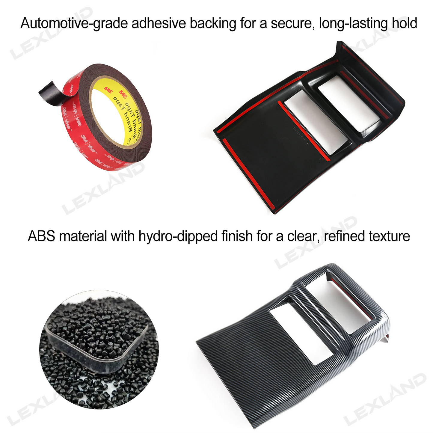 4Runner Rear Air Vent Cover ABS Glossy Carbon Fiber Style Interior Kick Guard Protector