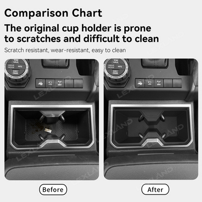 4Runner Center Console Cup Holder Black Silicone Cup Insert for Toyota Interior Accessories