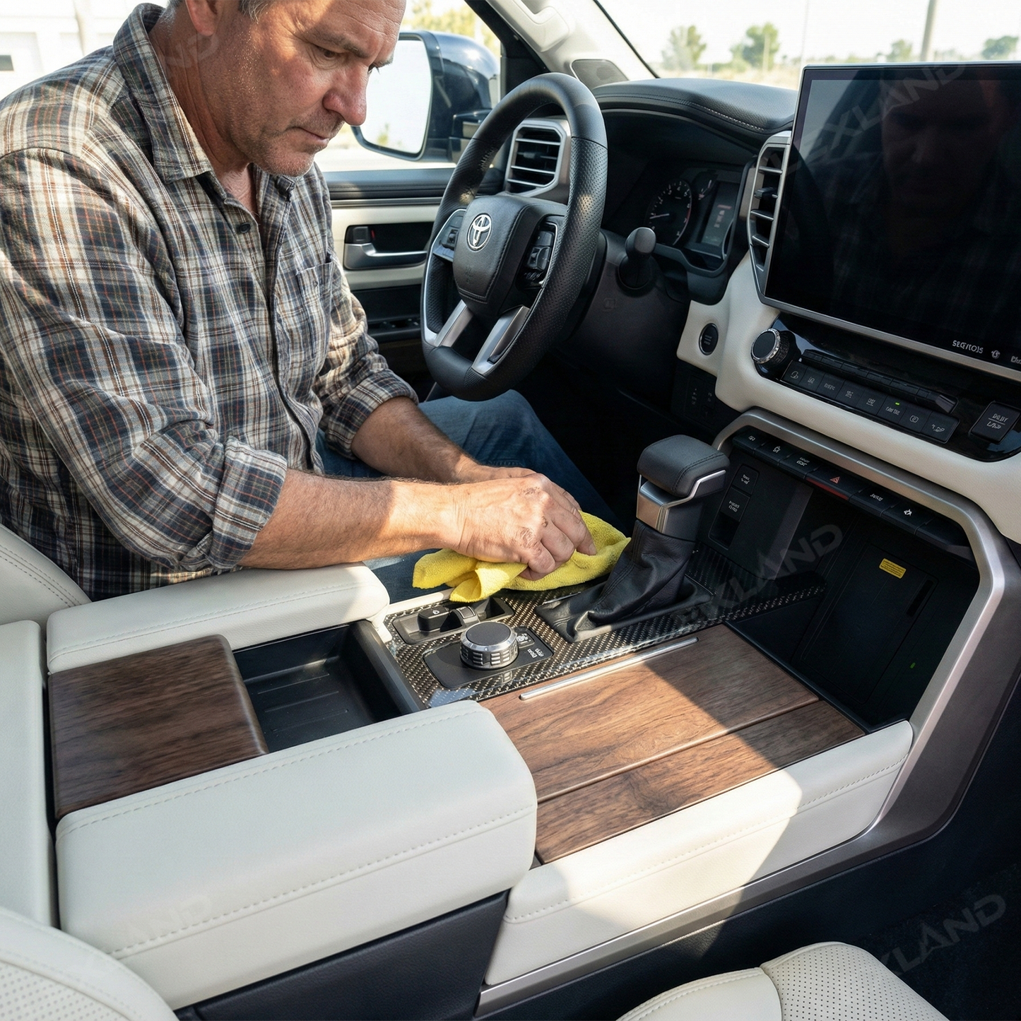 Tundra Center Console Cover ABS Gear Shift Panel Trim Overlay for Toyota