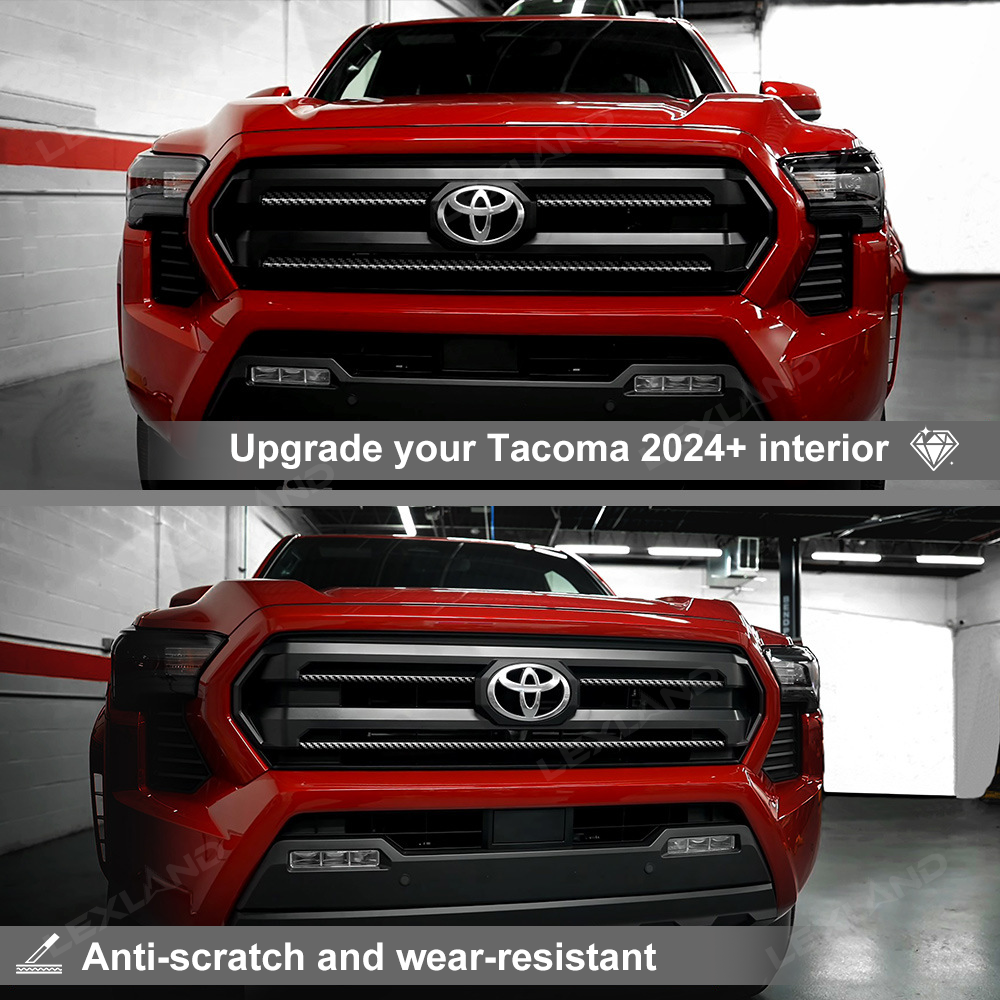 Tacoma Front Center Grille Grill Inserts Strips ABS Decorative Trim for Toyota