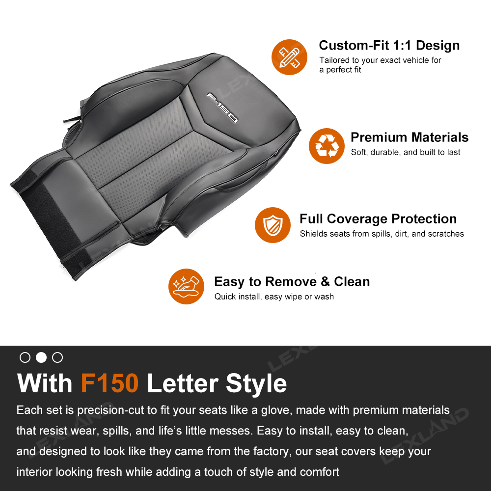 F150 Seat Covers NAPPA Leather Full Coverage Seat Protector with F150 Letter Style