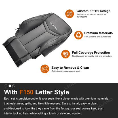 F150 Seat Covers NAPPA Leather Full Coverage Seat Protector with F150 Letter Style