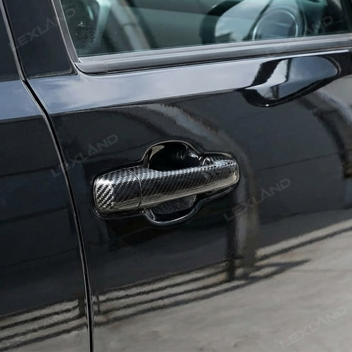 Tundra Door Handle Cover Trim ABS Carbon Fiber Style Protector Overlay for Toyota