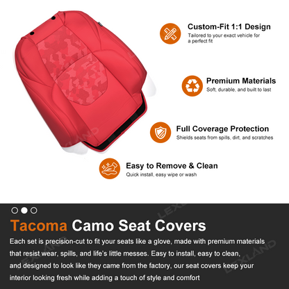 Tacoma 3rd Gen Camo Seat Covers NAPPA Leather Seat Protector for Toyota