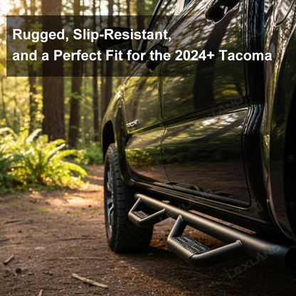 Tacoma Running Boards Double Cab Side Steps Nerf Bar with Dropped Steps for Toyota
