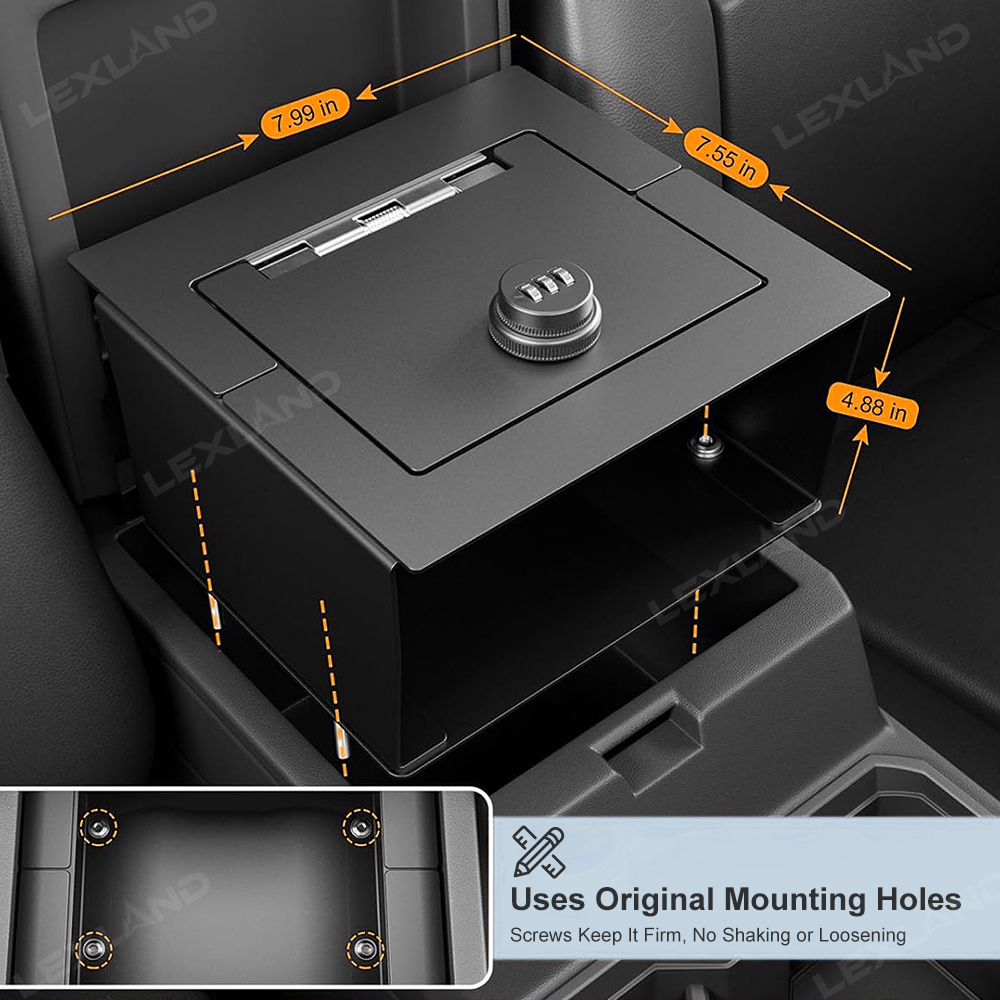 4Runner Center Console Safe Lock Box Armrest Security Organizer Safe Vault Lockbox for Toyota