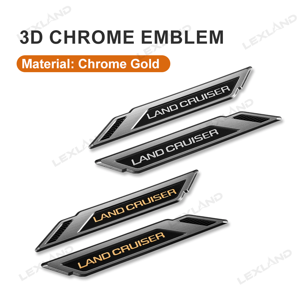 Land Cruiser Chrome Side Emblem Sticker Chrome Outer Side Board Badge Decor Trim