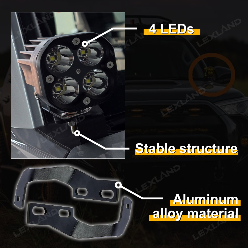 Tacoma/4Runner Baja Designs Ditch Lights Kit Squadron Pro LED A-pillar Lights for Toyota