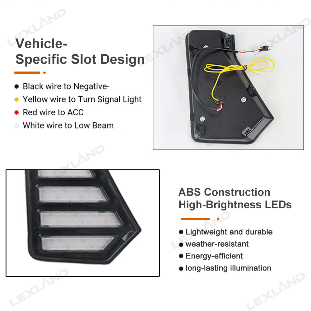 Tacoma LED Fang Lights Dual-Color Dynamic Daytime Running Lights for Toyota