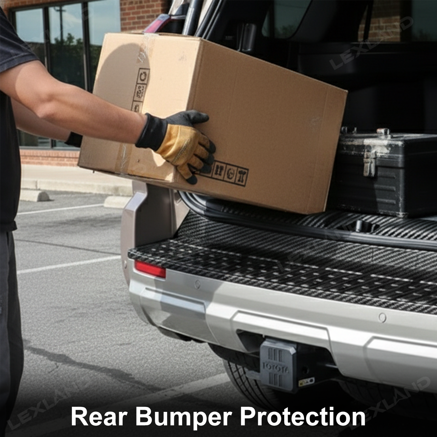 4Runner Rear Bumper Guard Plate Cover ABS Glossy Carbon Fiber Style Rear Sill Guard Board Protector